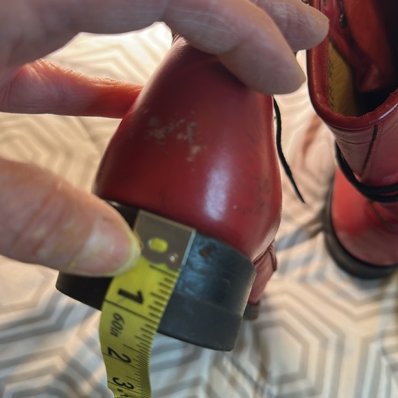 Justin red leather lace up boot sz 5 B - Picture 10 of 11